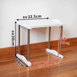 小型烤箱置物架 白钢白色迷你微波炉架子厨房台面电饭煲分层收纳
