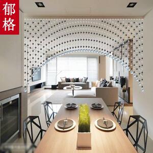高档珠帘弧形隔断l门帘拱形玄关道庆客厅鞋过柜婚装饰窗帘挂帘奢