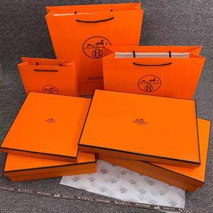 爱马仕hermes纸袋香水礼品盒包装衣服围巾盒皮带盒手提袋礼品袋子