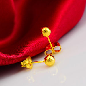 黄金耳环老凤祥云女999真黄金色中年人黄金耳坠妈妈款耳钉不掉色