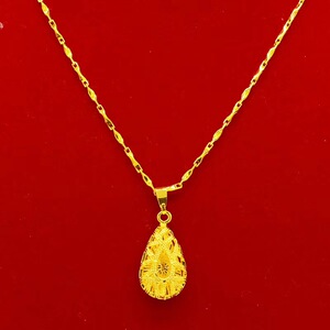 老凤祥云越南沙金项链女黄金色链子999黄金首饰24k官方正品纯金色