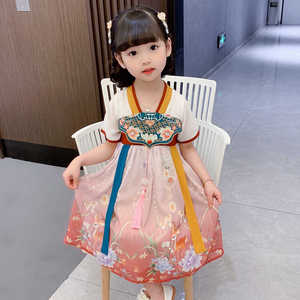 女童中国风汉服连衣裙夏季薄款两岁三宝宝唐装古装儿童小女孩裙子