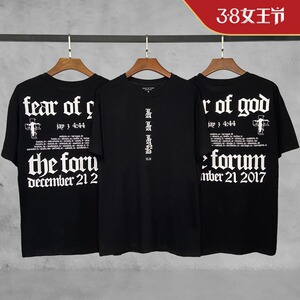 fear of god梵文短袖fog联名圆领jay-z4:44宽松夏季演唱会限定t恤