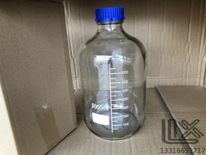 5000ml 5L 透明 蓝盖试剂瓶 丝口玻璃瓶 螺口兰盖瓶螺纹口带刻度