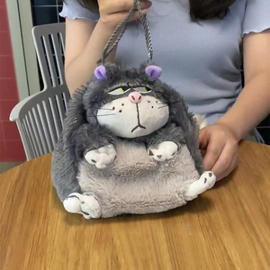 日韩卡通可爱路西法猫猫包化妆抽绳束口袋姨妈巾整理袋收纳袋包包