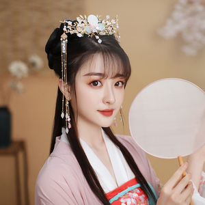 汉服配饰品古装发冠流苏步摇发饰女古风头饰超仙发梳套装古代发钗