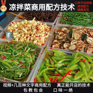 四川凉菜配方凉拌菜秘制配方商用调料汁调味料秘方教程小吃培训