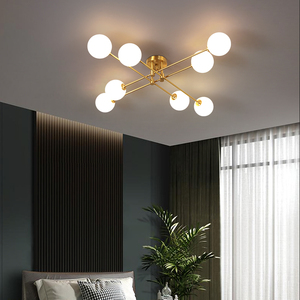 全铜客厅设计款造型吸顶灯极简风主卧室可换灯泡创意个性书房灯具