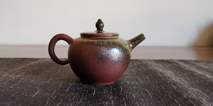 台湾陶艺师  王文玉  柴烧手制  巨轮珠 陶制功夫泡茶壶