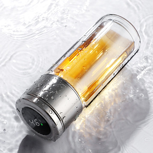 智能茶水分离泡茶杯双层玻璃保温杯子男旅行便携新款高档透明水杯