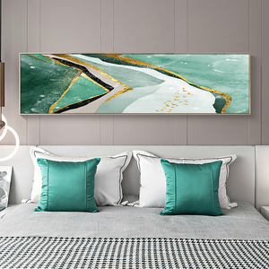 抽象艺术个性长幅卧室装饰画蓝色现代简约床头墙面挂画轻奢美式画