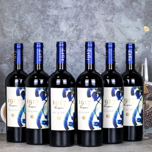 智利巴诗歌1917红酒赤霞珠蓝标红葡萄酒原瓶原装干红半甜原瓶原装