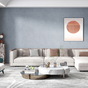 雾霾蓝墙布莫兰迪现代轻奢风客厅卧室灰蓝色背景墙高精密无缝壁布