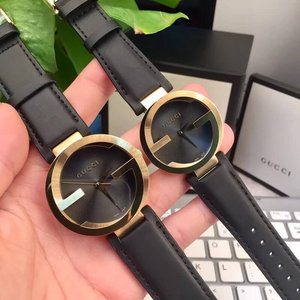 正品gucci古奇双g经典皮革情侣男女士石英手表ya133326 ya133212