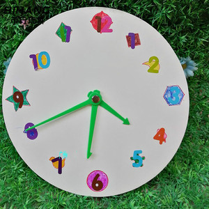 钟表模型小学教学时钟教具学具一二年级小学生数学硬卡纸手工制作