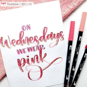 日本tombow蜻蜓abt双头水彩笔brush英文艺术字母初学者用笔设计用软头