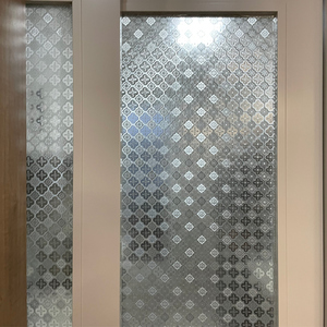 复古海棠花玻璃贴膜卫生间防窥透光半透明柜子静电磨砂窗户贴纸