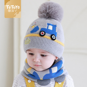 婴儿帽子秋冬季新款男宝宝保暖护耳毛线帽女婴幼儿可爱超萌针织帽