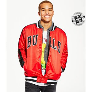 aeropostale 男士芝加哥公牛队飞行员夹克 - 红色 600 美国奥莱直