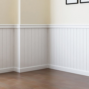 白色护墙板墙裙板快装实木免漆扣板背景集成墙板桑拿板吊顶装饰板