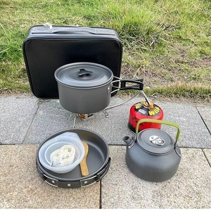 户外锅具便携野外锅卡式炉野外炉具水壶煮饭套锅野餐野炊炊具餐具