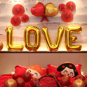 创意结婚大号LOVE字母铝膜气球浪漫婚房装饰婚礼表白场景布置用品