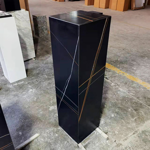 劳伦黑金石材装饰柱大理石摆台立柱客厅高端雕塑台摆件工艺品底座
