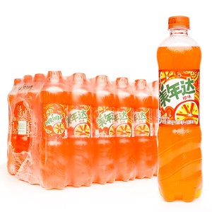 百事美年达600ml*24瓶整箱橙味汽水经典原味碳酸饮料橙味包邮
