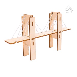 幼儿园科学区实验教具探索材料自制倍力桥斜拉桥小学生手工艺品