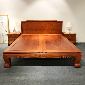 明式红木家具香花梨木15实木床简约轻奢新中式18米双人床婚床