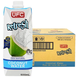 泰国进口UFC椰子汁100%纯椰子水饮料500mlx12瓶癍整箱家用饮品