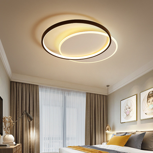 现代创意北欧风格灯具卧室简约圆形铝材LED吸顶灯温馨儿童房间灯