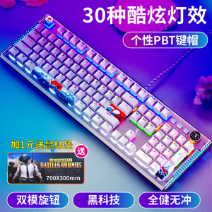 新盟珊瑚海机械键盘青轴USB有线金属网红电竞宏游戏专用108键套装