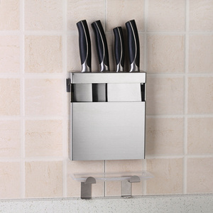 厨房304不锈钢刀架壁挂免打孔刀座家用刀具收纳置物架放菜刀刀架