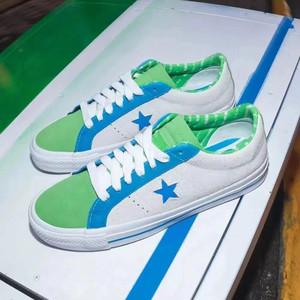 one star/匡威全家罗森711便利店白蓝拼色一星低帮男女鞋171933c