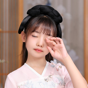 古装儿童发箍假发汉服明制古风一体发髻女童可爱cos套装头饰头箍