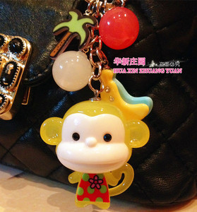 韩国可爱猴子生肖汽车钥匙扣男女包包i挂件果冻礼物钥匙链女创意