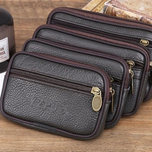 轻便小包包手机包新男真牛皮挂腰手机套老年人钱包袋横竖款单双