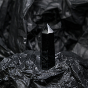 kik天然水晶黑曜石柱矿石瑜伽办公家居晶石摆件装饰礼品送礼