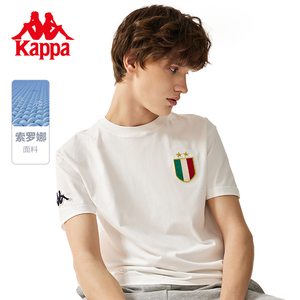 Kappa卡帕outlets官方店短袖白色T恤新款男索罗娜面料背心半袖