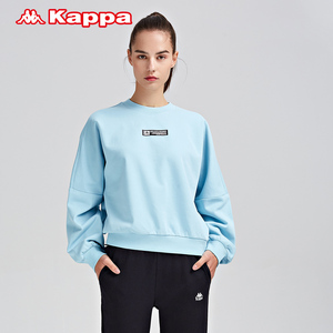 Kappa卡帕outlets套头衫女落肩卫衣休闲圆领短款外套K0B22WT80T
