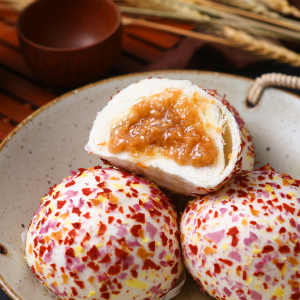 七彩燕麦流沙包大号广东早餐店大包点心冷冻80g/个甜包子4包包邮