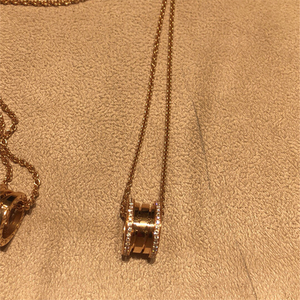 bvlgari宝格丽 b.zero1玫瑰金经典弹簧男女情侣款三环锁骨项链女