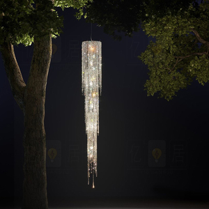 进口埃及水晶设计师楼梯吊灯复式楼创意意大利床头简约餐厅灯具