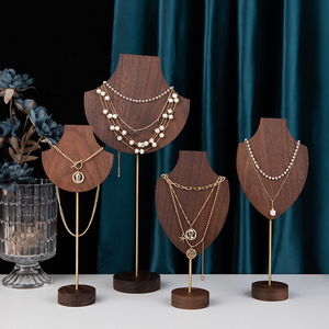 创意胡桃木项链架模特脖子造型首饰架立式项链展示道具柜台摆摊