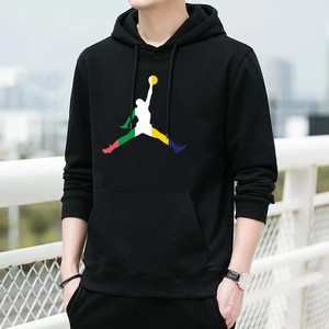 aj飞人卫衣男士春秋冬加绒上衣服连帽衫2024新款青少年情侣打底衫