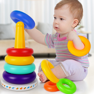 叠叠乐玩具儿童益智七彩套圈彩虹塔早教0-1岁套装婴儿层层叠套杯2