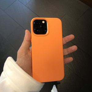 全包液态硅胶iphone13 pro max手机壳橙色适用苹果12防摔保护套女新款