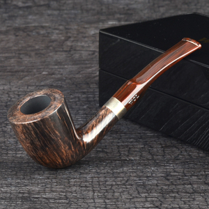 larsen 拉森石楠木烟斗棕色光面140弯式光面弯斗