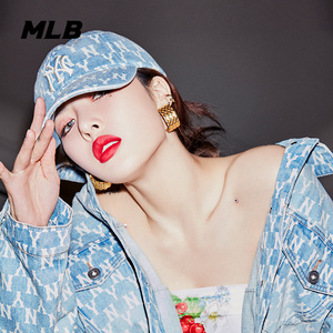 mlb新品泫雅明星同款牛仔老花经典ny潮流街头鸭舌帽情侣棒球帽